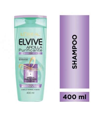 Shampoo Arcilla Purificante Elvive L´Oréal Paris 400Ml Elvive - 1