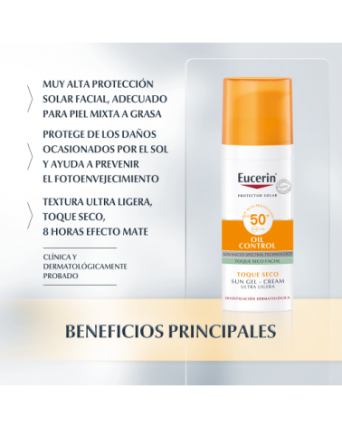 Eucerin - Sun Gelcrema Facial Toque Seco Spf50+ Eucerin - 3