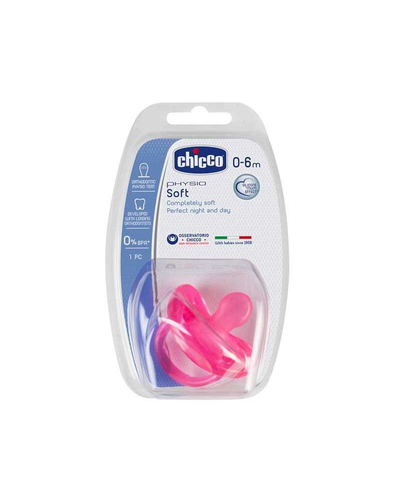 Chicco  - Silicona Physio Soft Sil 0-6M Pink Chicco - 1