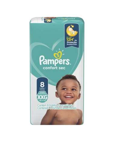 Pañales - Pampers Confort Sec Max Xxg 8 Unidades Pampers - 1