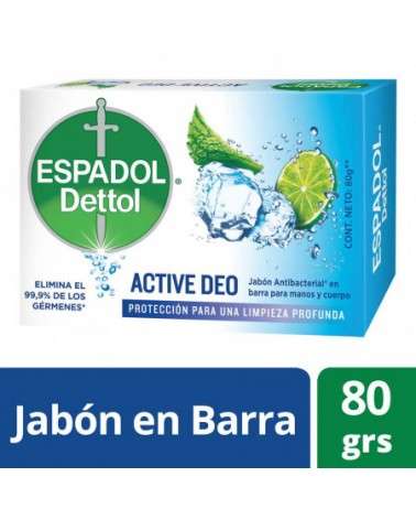 Espadol Dettol - Jabón De Tocador Active Deo 80G Espadol Dettol - 1