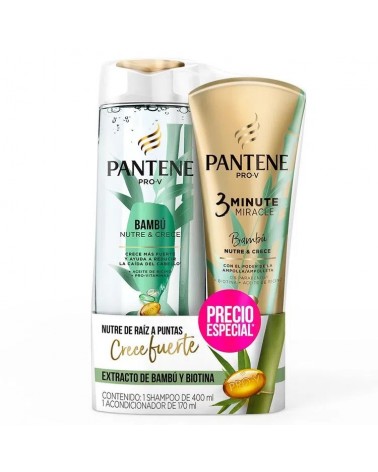 Pantene - Pack Bambú Nutre & Crece Shampoo X 400Ml + Acond X 170Ml Pantene - 1