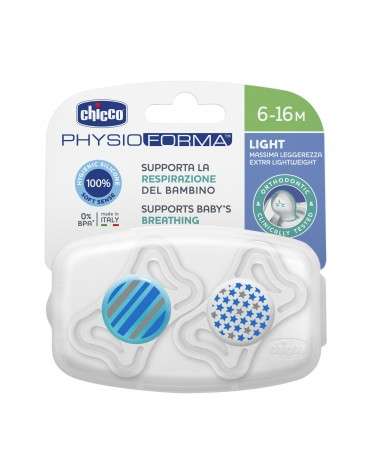 Chicco - Extra Livianos Physio Light Boy 6-16M Sil 2P Chupete Chicco - 1