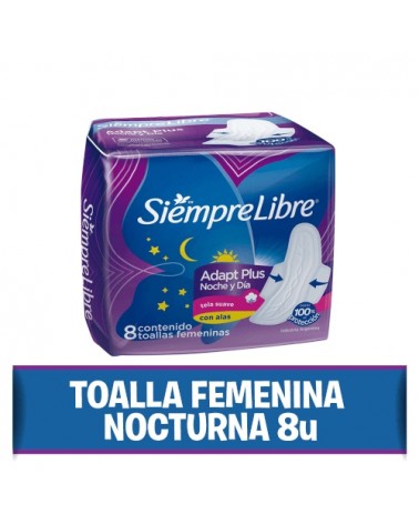 Siempre Libre - Plus Día y Noche Con Alas 8Un Toallitas Femeninas Higiene Siempre Libre - 1