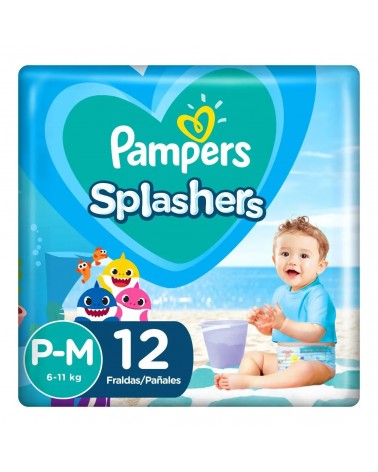 Pampers - Trajes De Baños Desechables Splashers Baby Shark P-M 12 Unidades Pampers - 1