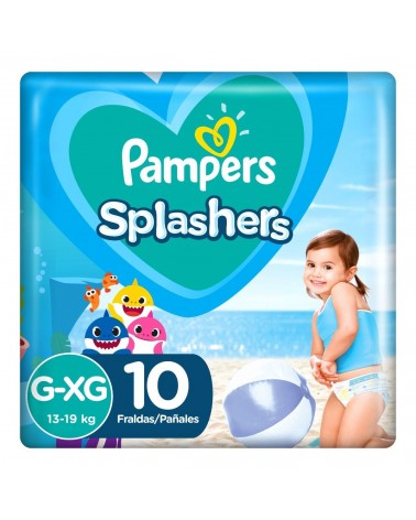 Pampers - Trajes De Baños Desechables Pampers Splashers Baby Shark G-Xg 10 Unidades Pampers - 1