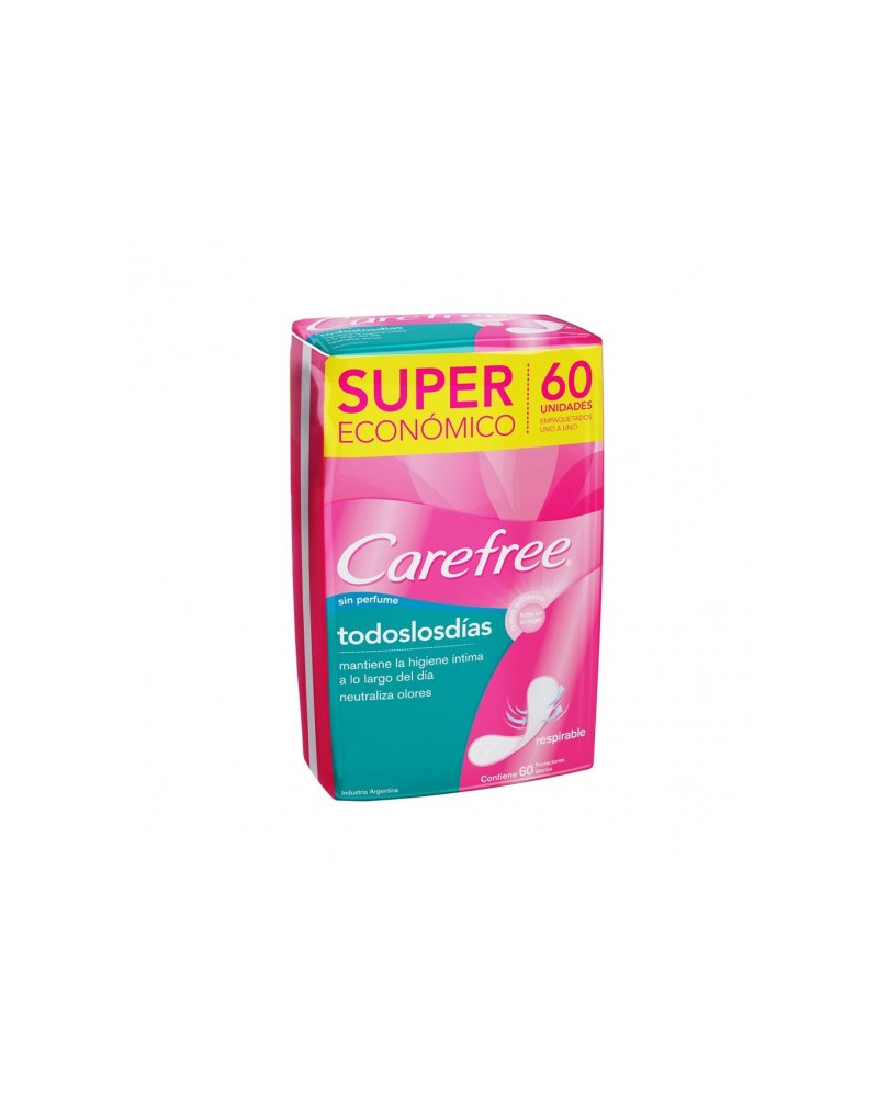 Carefree - Protectores diarios sin perfume X 60 Unidades Carefree - 1