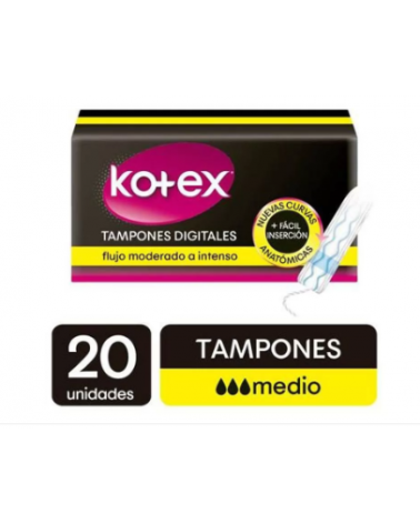 Kotex - Medio +Facil Ins 20 Tampones Kotex - 1