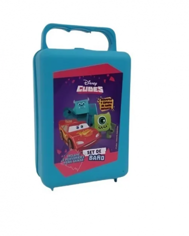 Disney- Cubes set de baño valija -shampoo-espuma