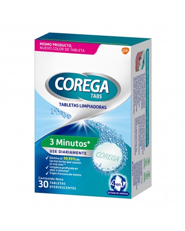 Corega tabs 3 minutos 4 en 1- tabletas limpiadoras