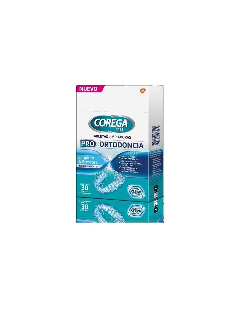 Corega Tabs -Pro Ortodoncia - tabletas limpiadoras x30 unidades