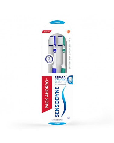 Sensodyne Repara Y Protege Cepillo Dental Cerdas Suaves Protección Para Dientes Sensibles Y Encías 2X1, Suave