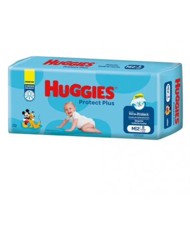 HUGGIES - PROTEC PLUS  M  X 8 PAÑALES