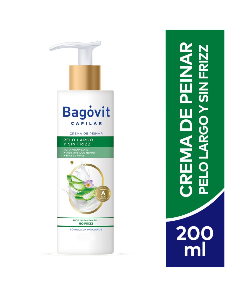 Bagovit - Crema Para Peinar capilar Pelo Largo y Sin Frizz x200ml