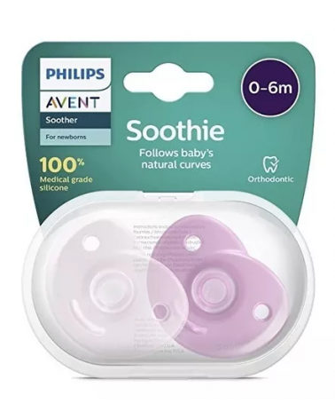 AVENT - CHUPETE SOOTHIE 0-6M ROSA X 2UNIDADES