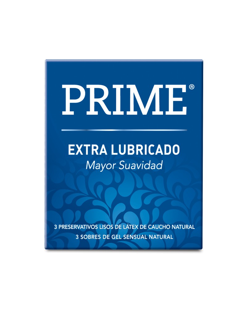 Prime - Preservativo Azul - Extra Lubricado X 3Unidades