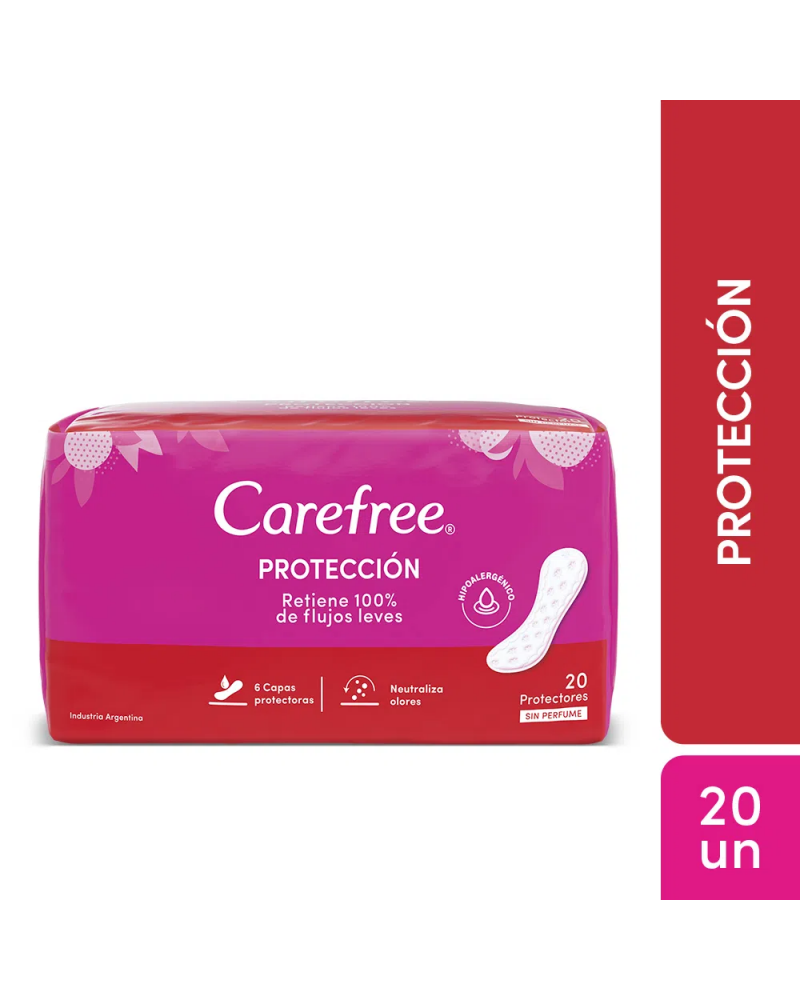 CAREFREE - protectores diarios protección sin perfume x 20 unidades