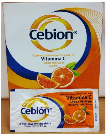 CEBION VITAMINA C MASTICABLE - Naranja comprimidos masticables x2 tabletas