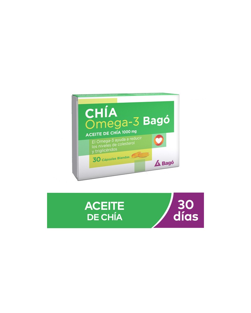 Bago - Chía Omega 3 Suplemento Dietario x30 Capsulas Blandas