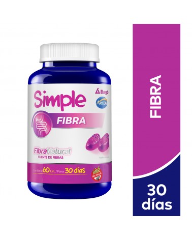 Bago - Simple Fibra X 60 pastillas de goma