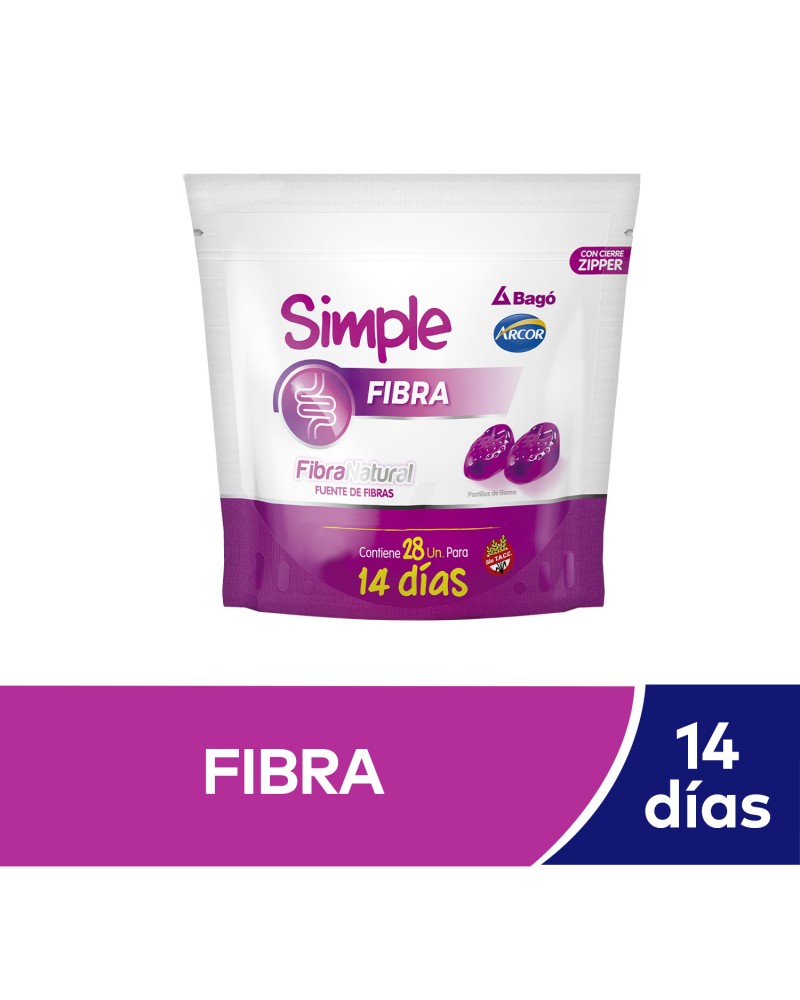 Bago - Simple Fibra X 28 pastillas de goma