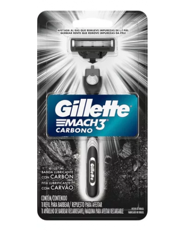 GILLETTE MACH3 - CARBONO- MAQUINA X 1