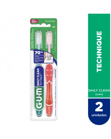 GUM - Techniqu Daily Clean Quad Grip Cepillo Suave