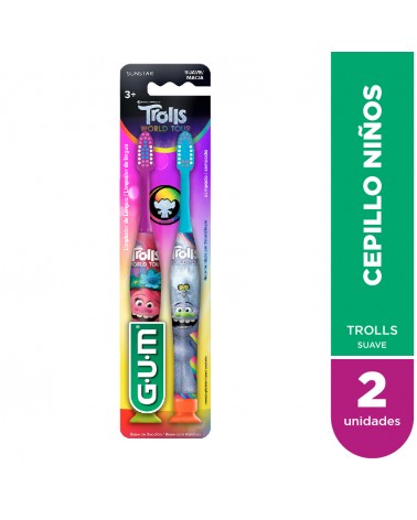 GUM Trolls? Cepillo Suave Para Niños +4 Años - Regular