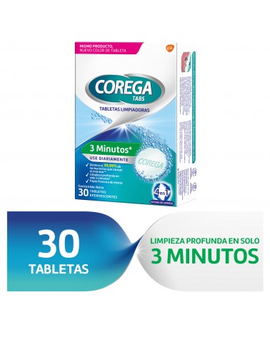 Limpiador De Prótesis Dentales y otros Aparatos Removibles, Corega Tabs x 30 unidades