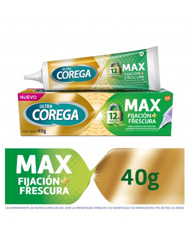 Adhesivo para Prótesis Dentales Ultra Corega Máxima Fijación y Frescura 40 grs