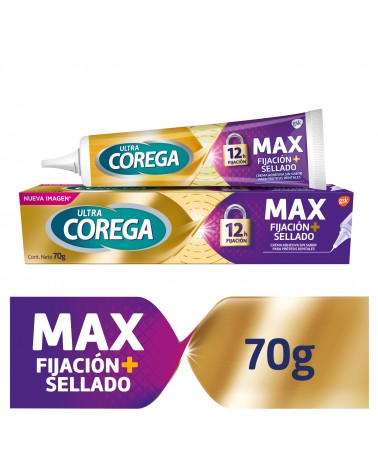 Corega - Adhesivo Para Prótesis Dentales Ultra Máximo Sellado Cremax 70 Grs