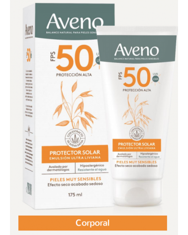 AVENO - Protector Solar F50 Corporal x 175 ml