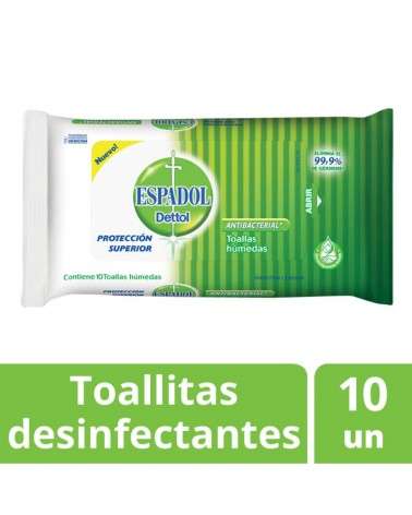 Espadol Dettol - Toallas Antibacteriales X10 Unidades Espadol Dettol - 1