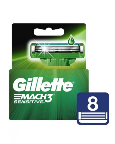 Cartuchos Para Afeitar Gillette Mach3 Sensitive 8 Unidades Gillette - 1