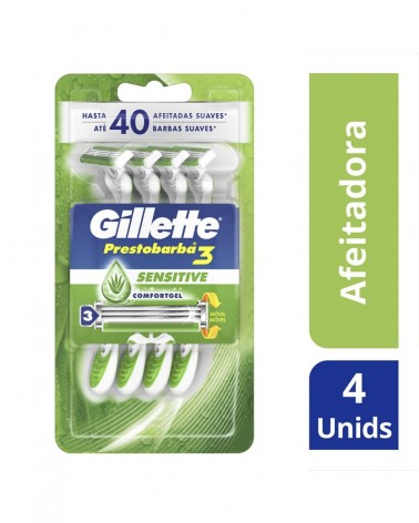 Máquinas Para Afeitar Gillette Prestobarba3 Sensitive 4 Unidades Gillette - 1