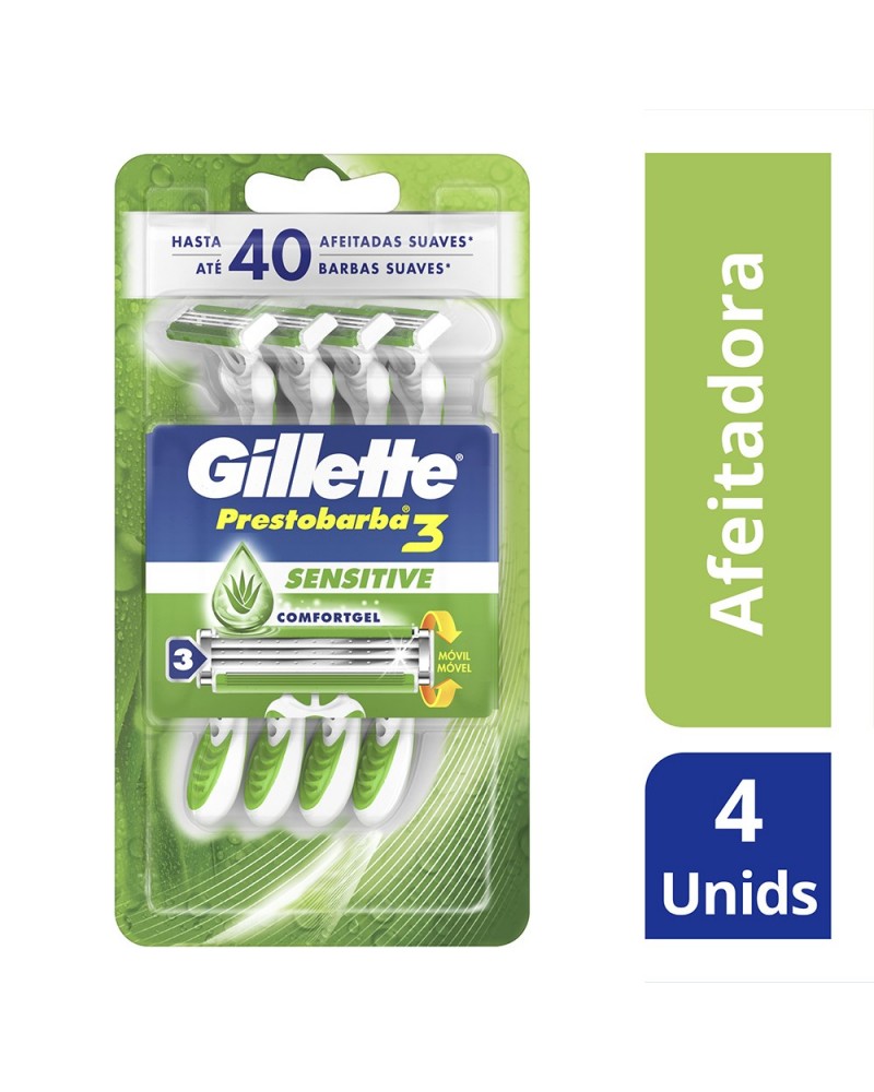 Máquinas Para Afeitar Gillette Prestobarba3 Sensitive 4 Unidades Gillette - 1