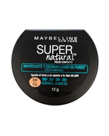 Maybelline - Polvo Compacto - Super Natural Matificante 310 Sun Beige X 12G Maybelline - 1