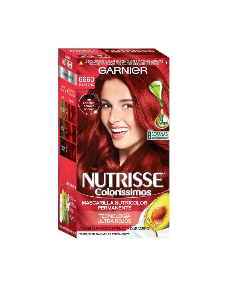 Kit Completo De Coloración Permanente Nutrisse Colorissimos Tono 6660 Manzana X 45 Gr Garnier - 2