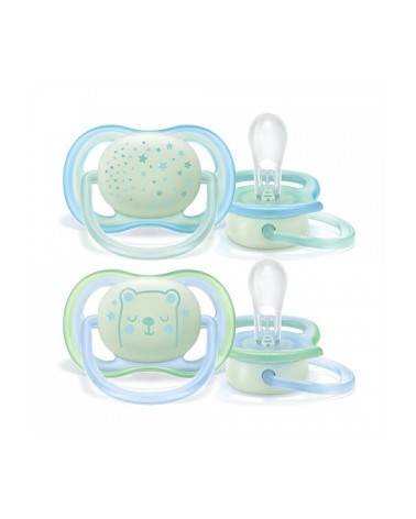 Avent - Scf 376/11 Chupete Ultra Air Nocturno 0-6 Nene X2 Avent - 1